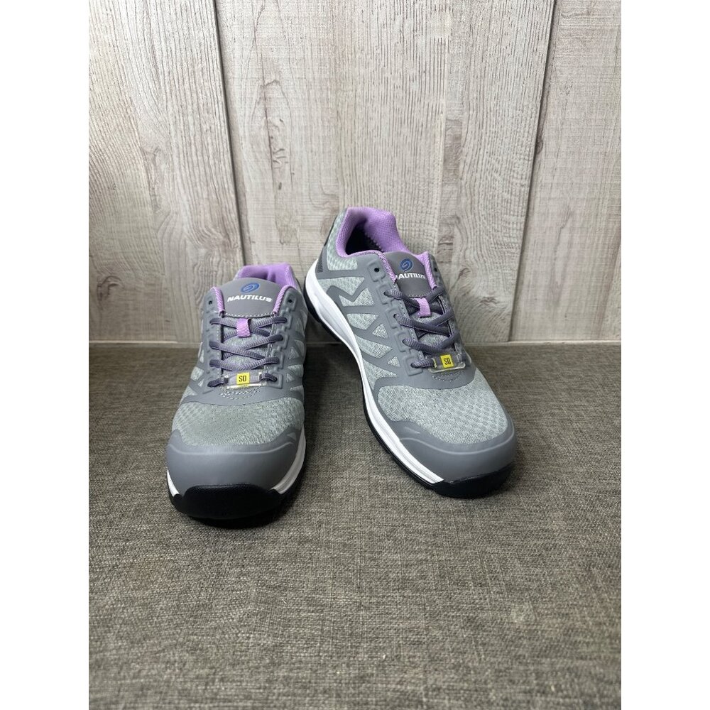 Nautilus Womens Size 10 D Gray & Lavender Athletic Safety Shoes Slip Resistant